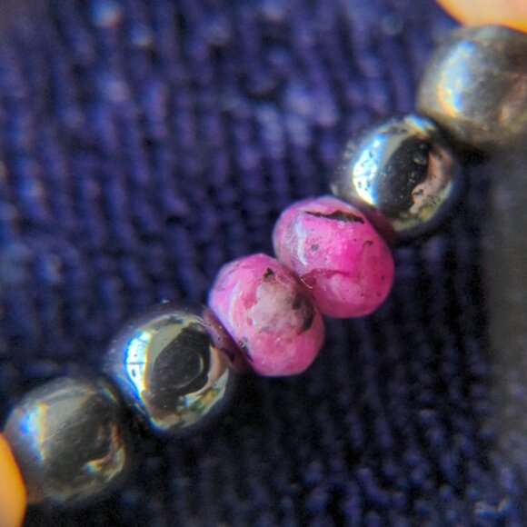 925 Sterling Silver Bracelet With Natural Earth Mined Rubies And Pearls - Picture 5 of 12